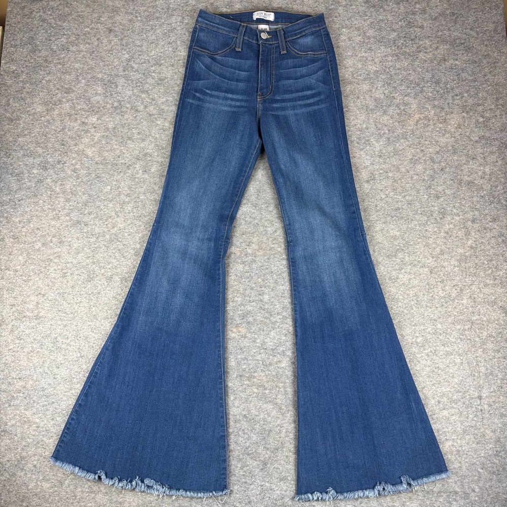 Judy Blue Memphis High Waist Jeans 32" Flare Bell Bottoms Blue Womens 3/26